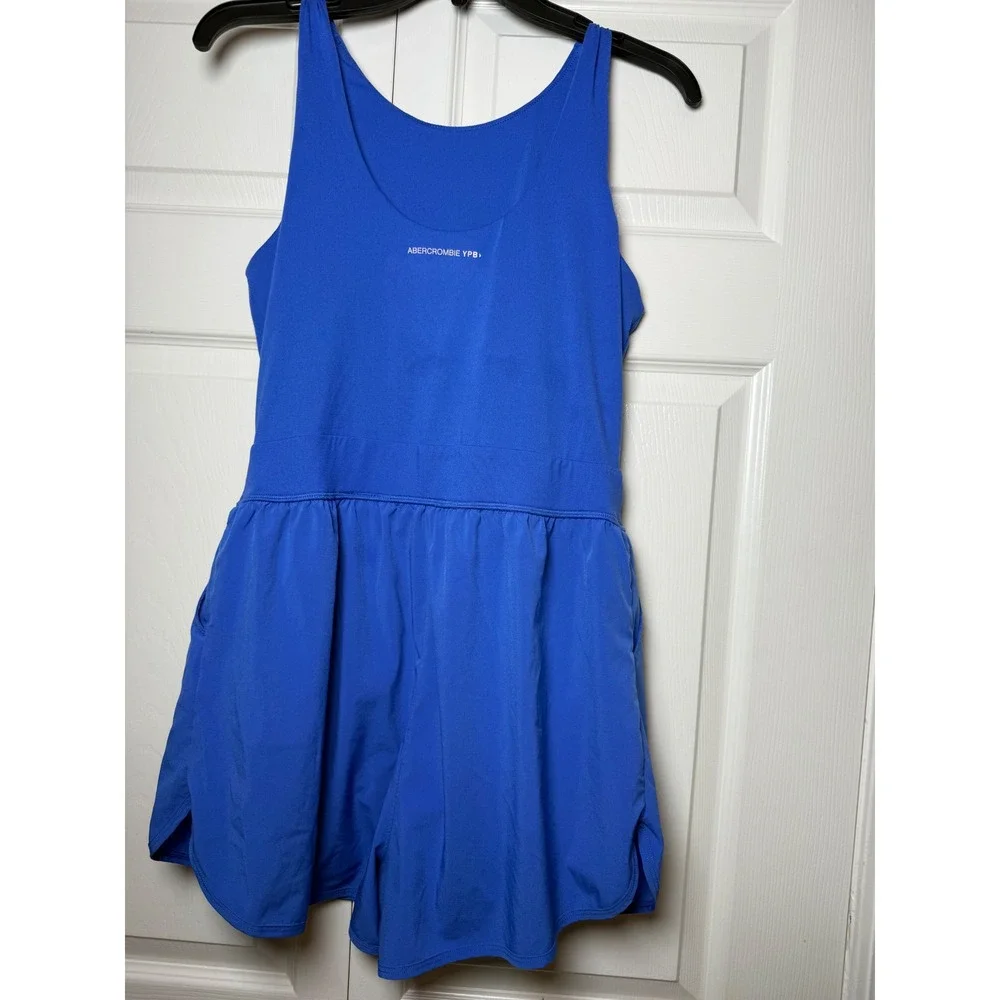 Abercrombie Kids YPB Active Dress Blue Racerback Built-in Shorts Pockets 17/18